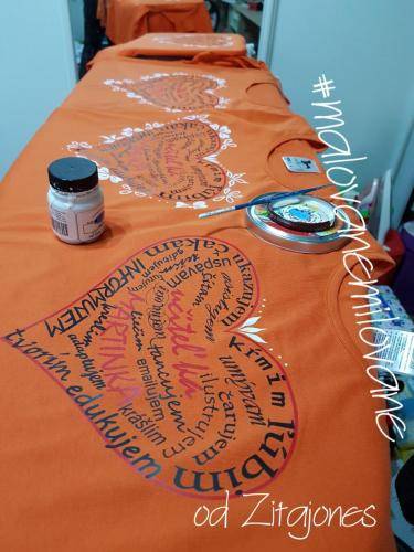 farebné tričko kvietková učiteľka (biela potlač/ručná maľba) od € 16